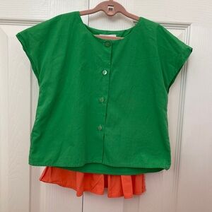 Wolf & Rita Green Button-Up Top